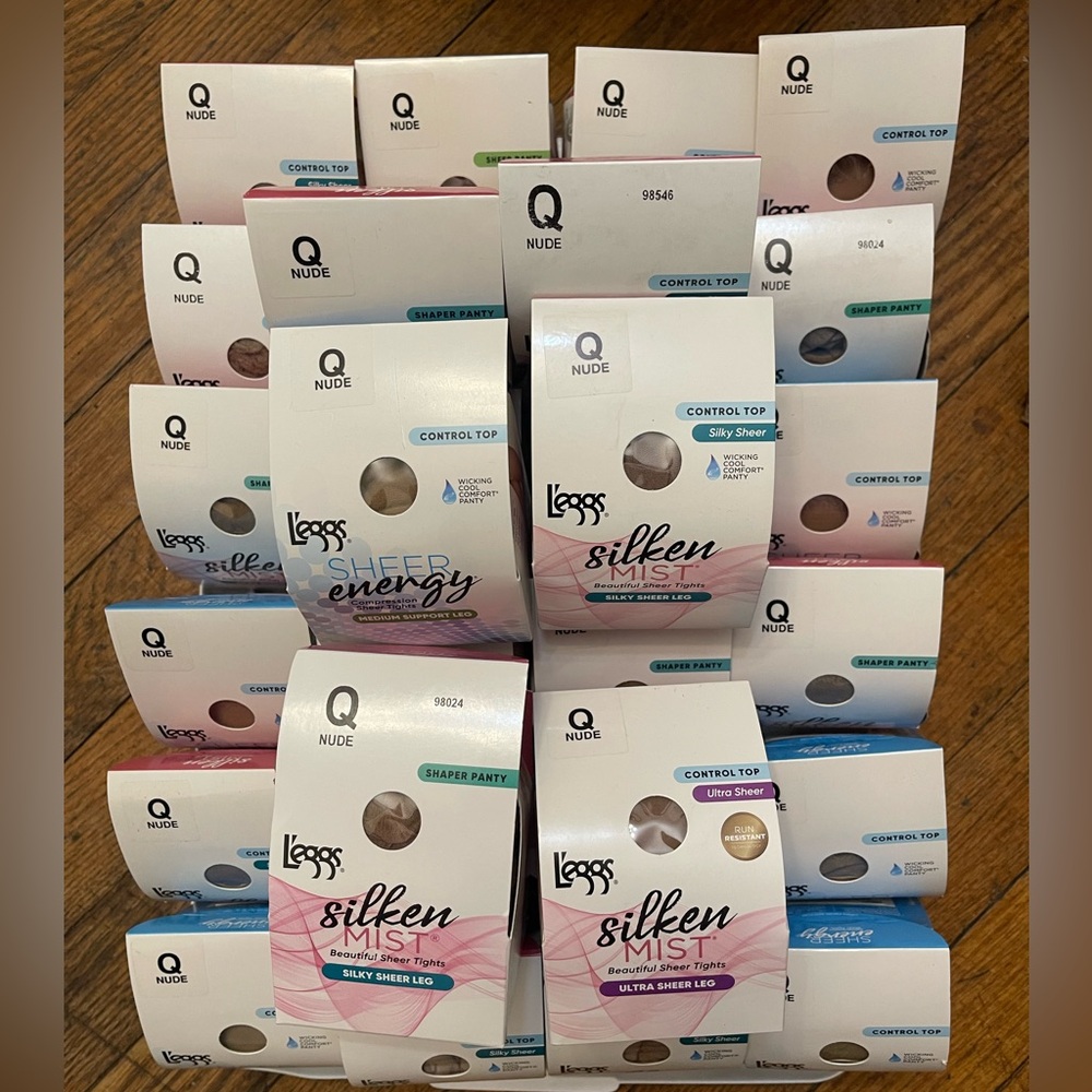 Leggs Sheer Energy Compression Sheer Tights Nude Lot 30 boxes Size Q